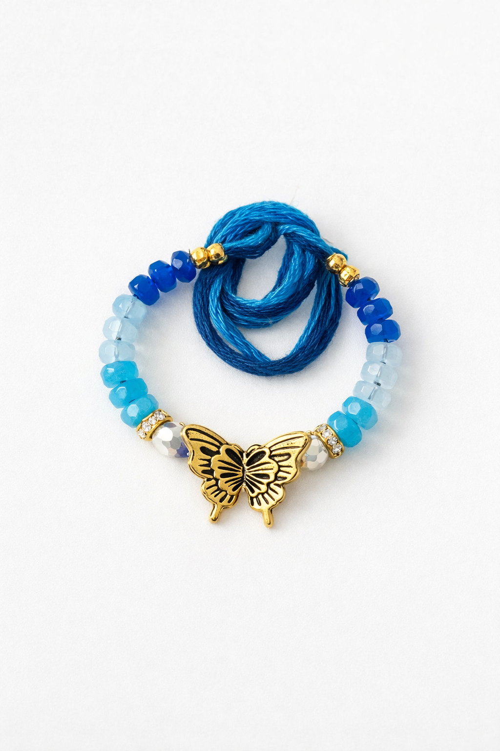 Butterfly Charm Beaded Rakhi
