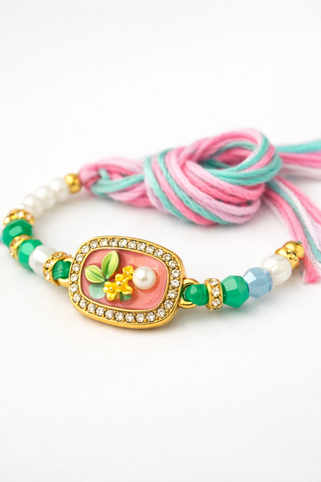Royal Pearl Floral Rakhi