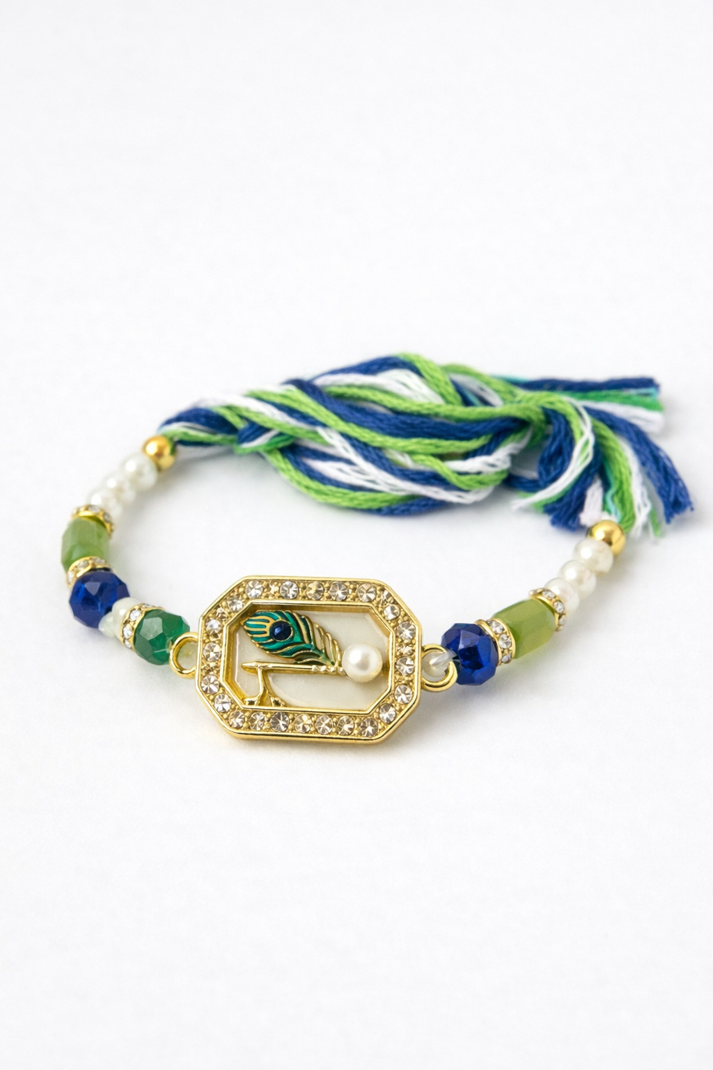 Peacock Grace Enamel Rakhi