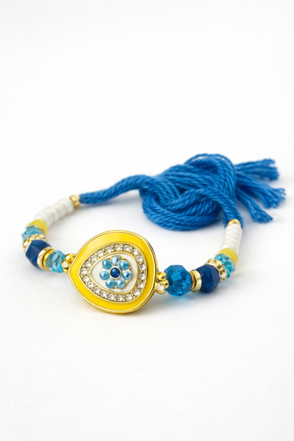 Blue Blossom Stone Rakhi