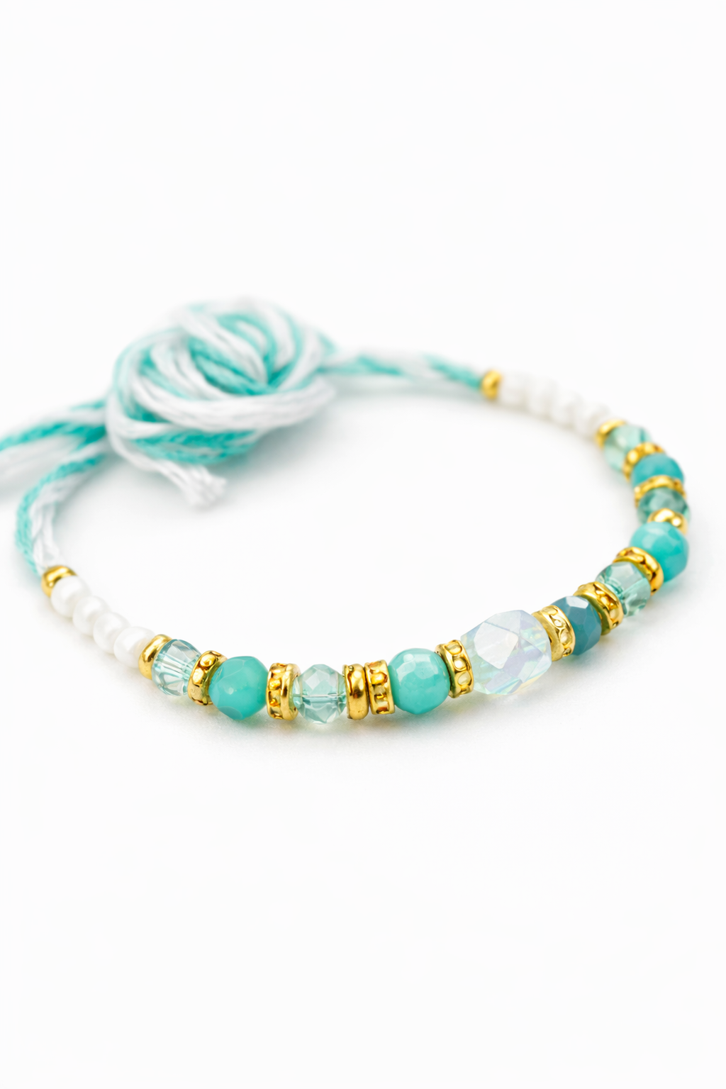 Turquoise Beaded Elegance Rakhi