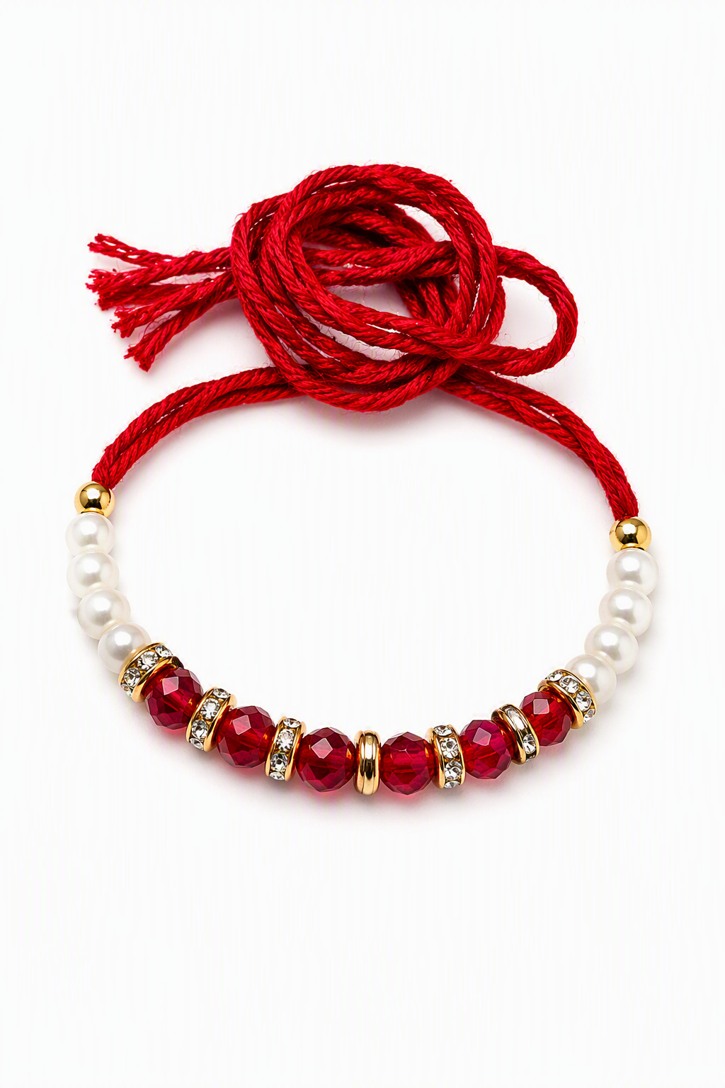 Ruby Crystal Pearl Rakhi