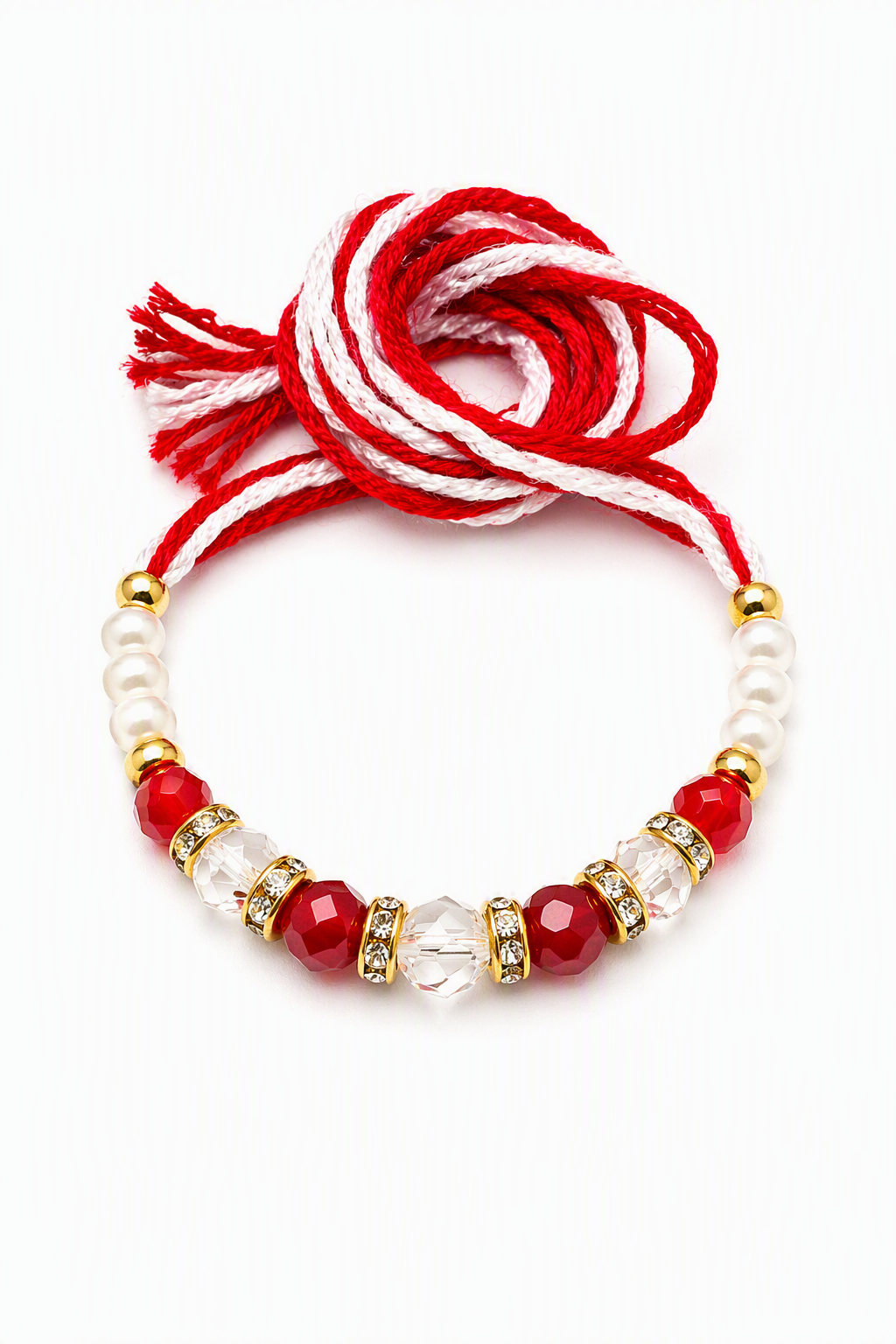 Classic Red Crystal Beads Rakhi