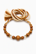 Natural Wood Crystal Beads Rakhi