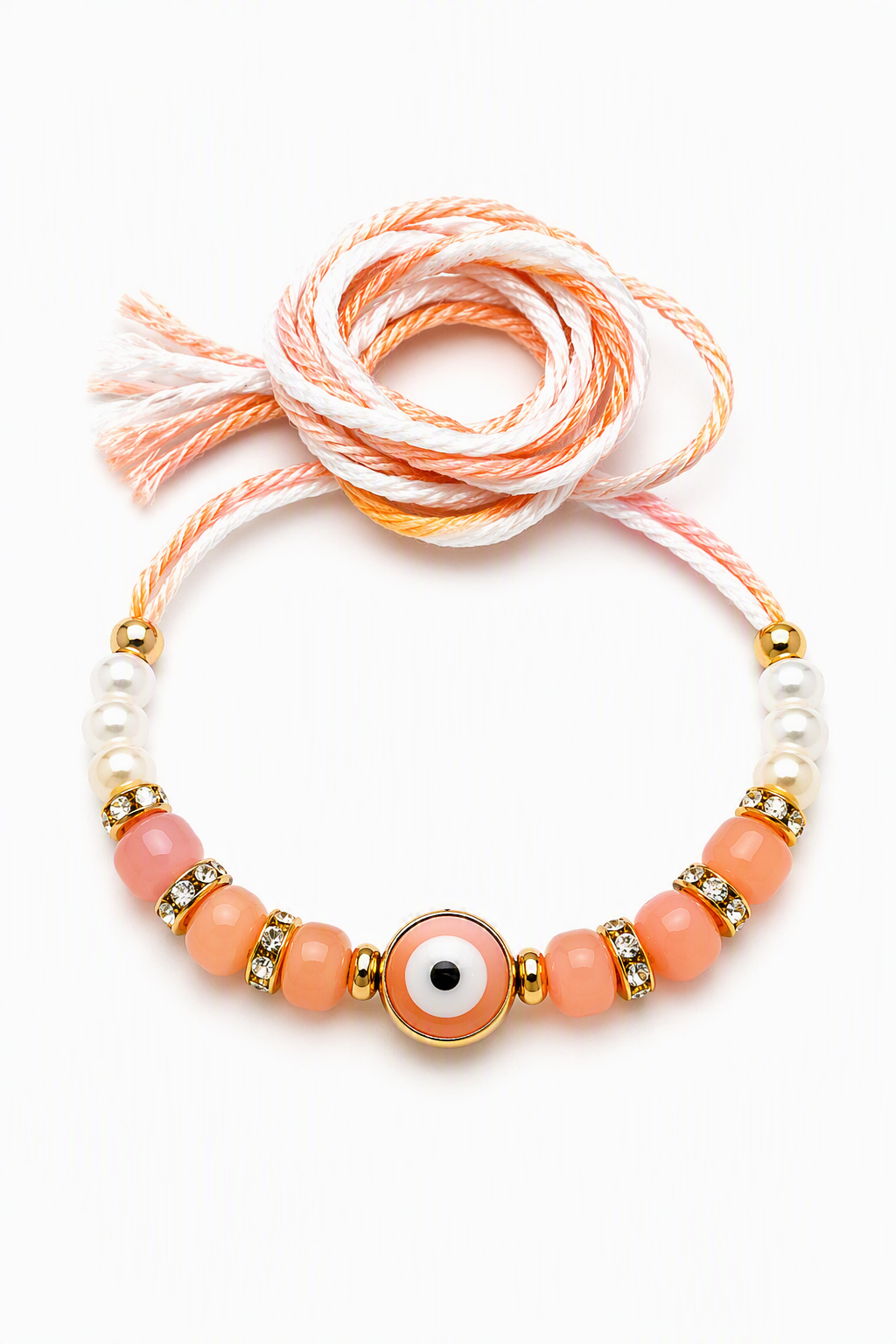 Peach Evil Eye Protection Rakhi