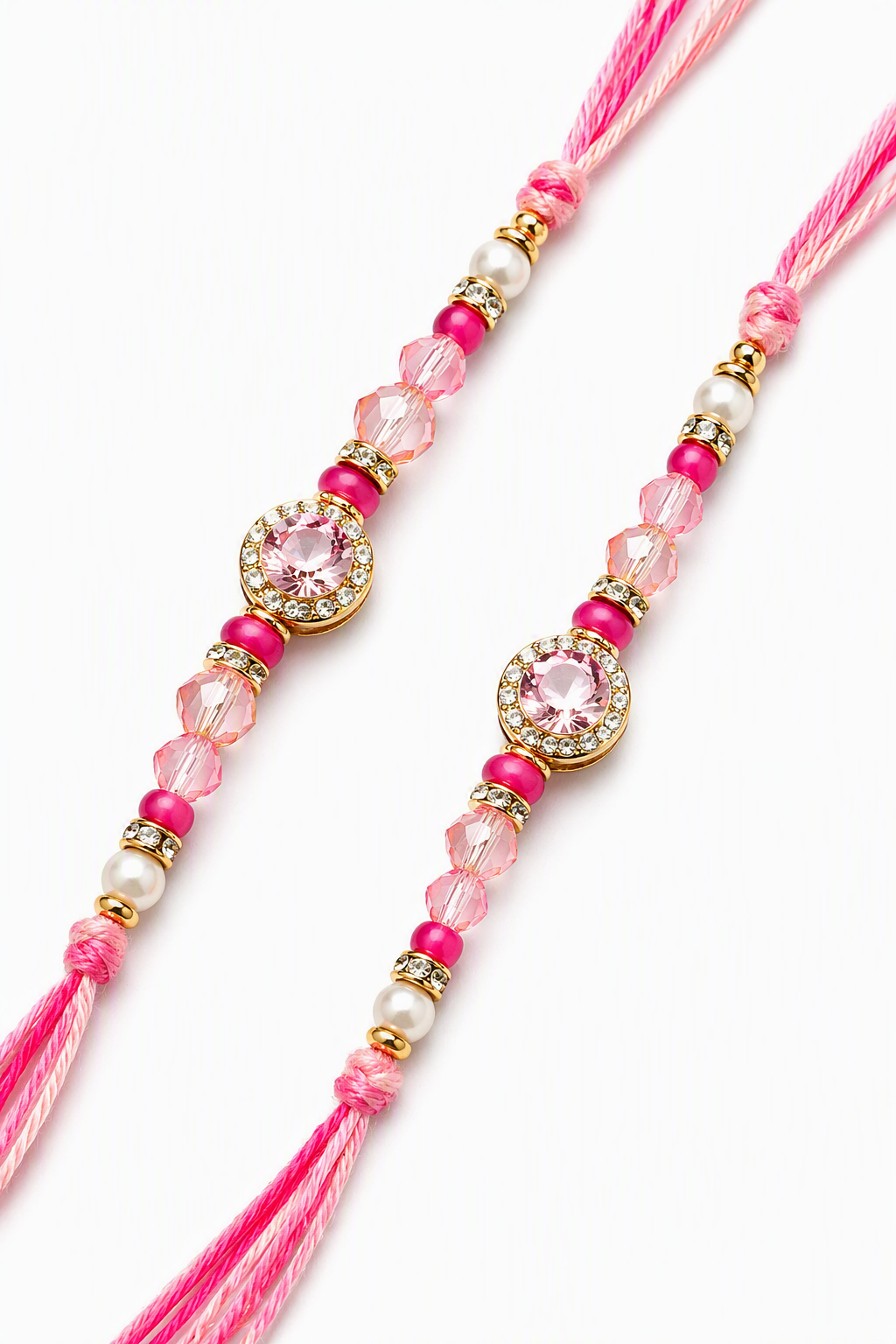 Pink Crystal Kids Rakhi Set