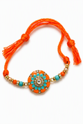 Turquoise Floral Designer Rakhi