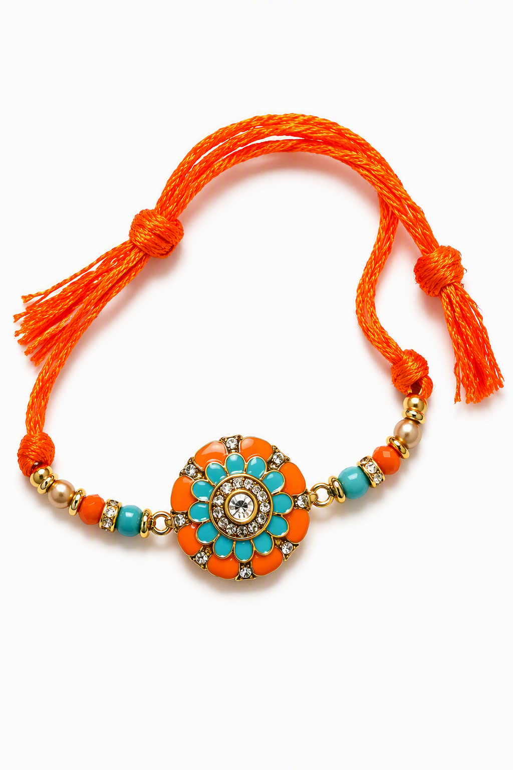 Turquoise Floral Designer Rakhi