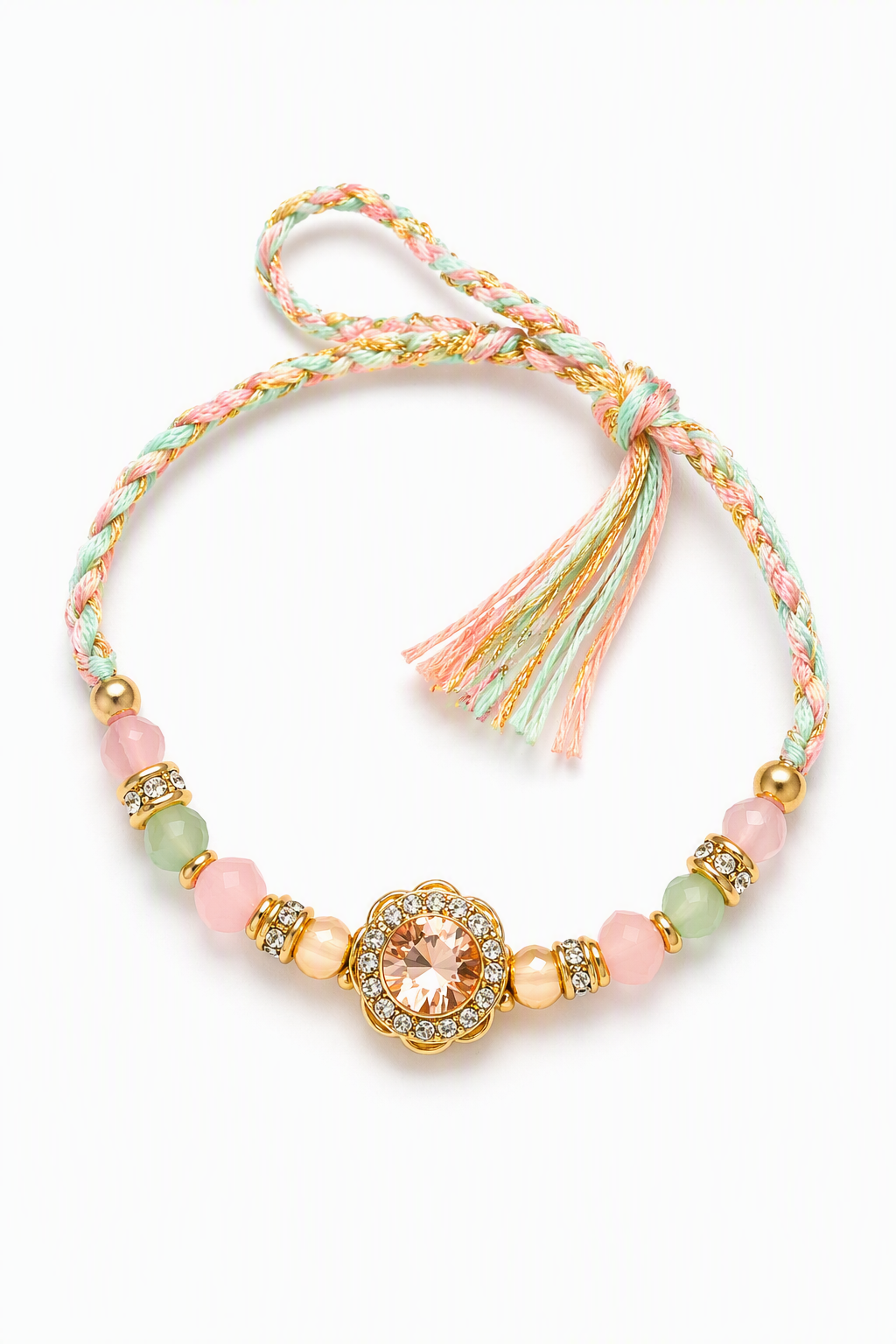 Pastel Luxe Crystal Rakhi