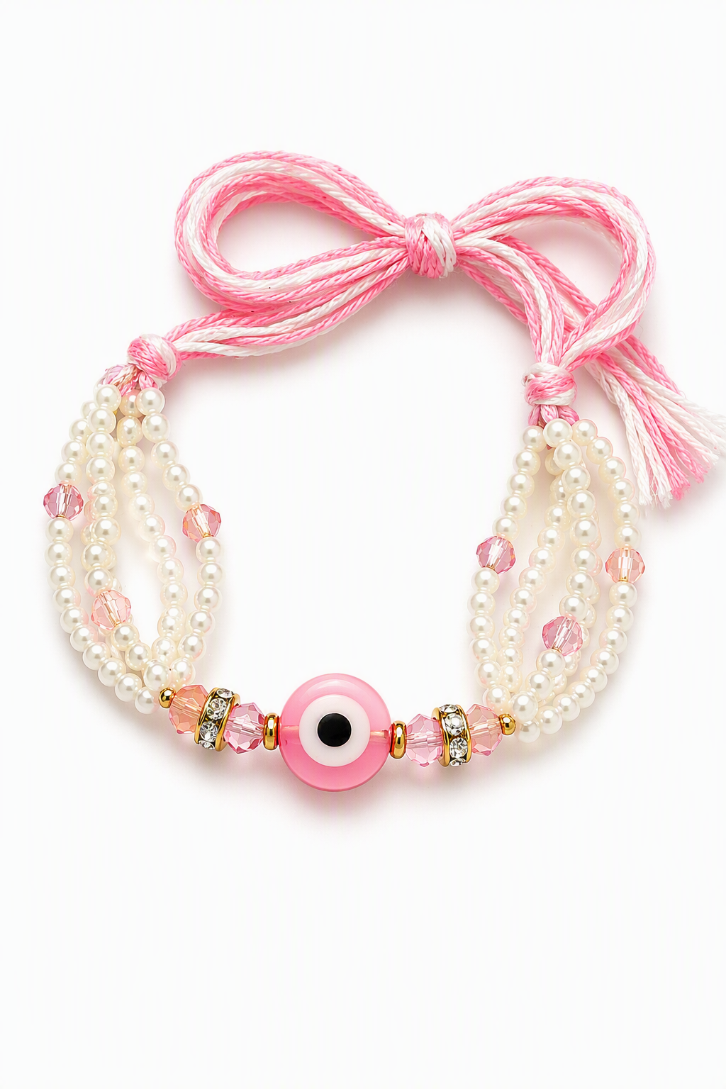 Pink Evil Eye Pearl Rakhi