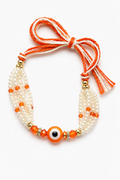 Orange Evil Eye Pearl Rakhi