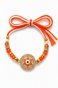 Orange Star Evil Eye Designer Rakhi