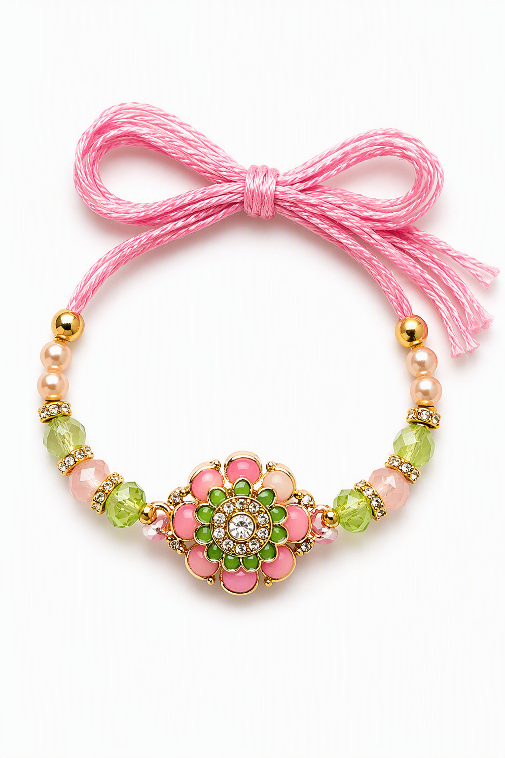 Pink Floral Blossom Designer Rakhi
