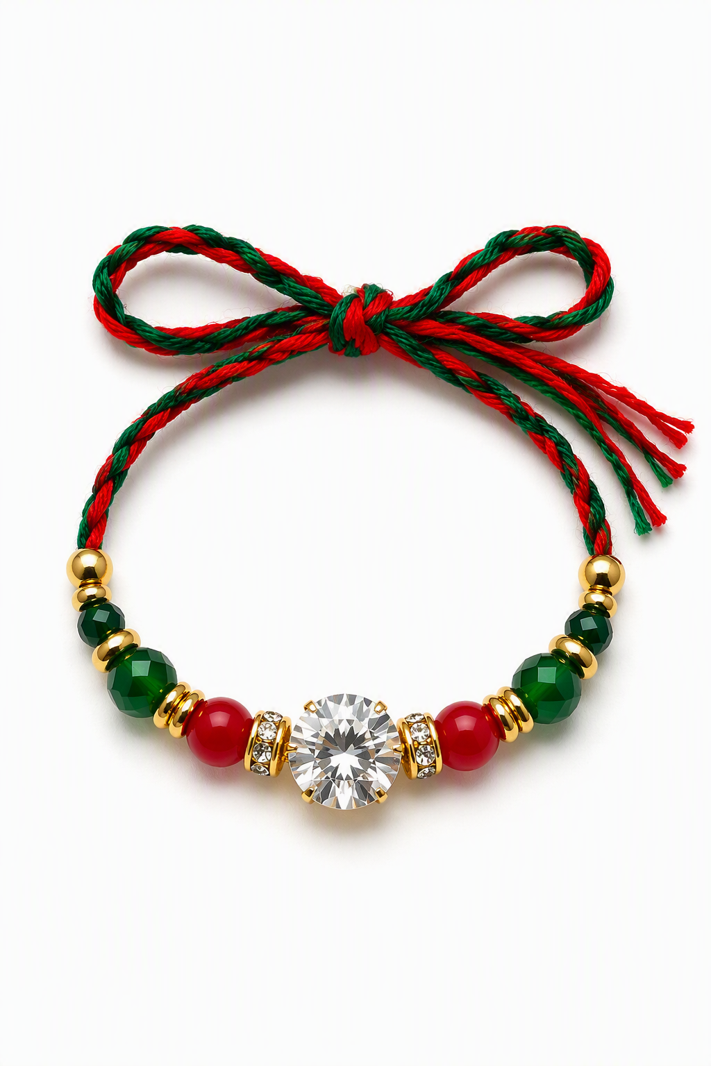 Emerald Ruby Crystal Rakhi
