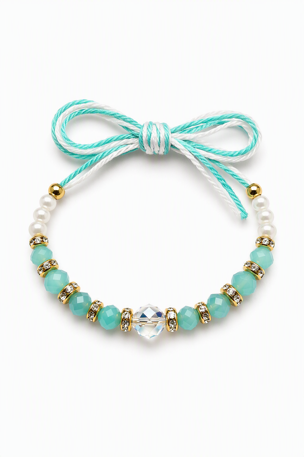 Aqua Pearl Crystal Rakhi