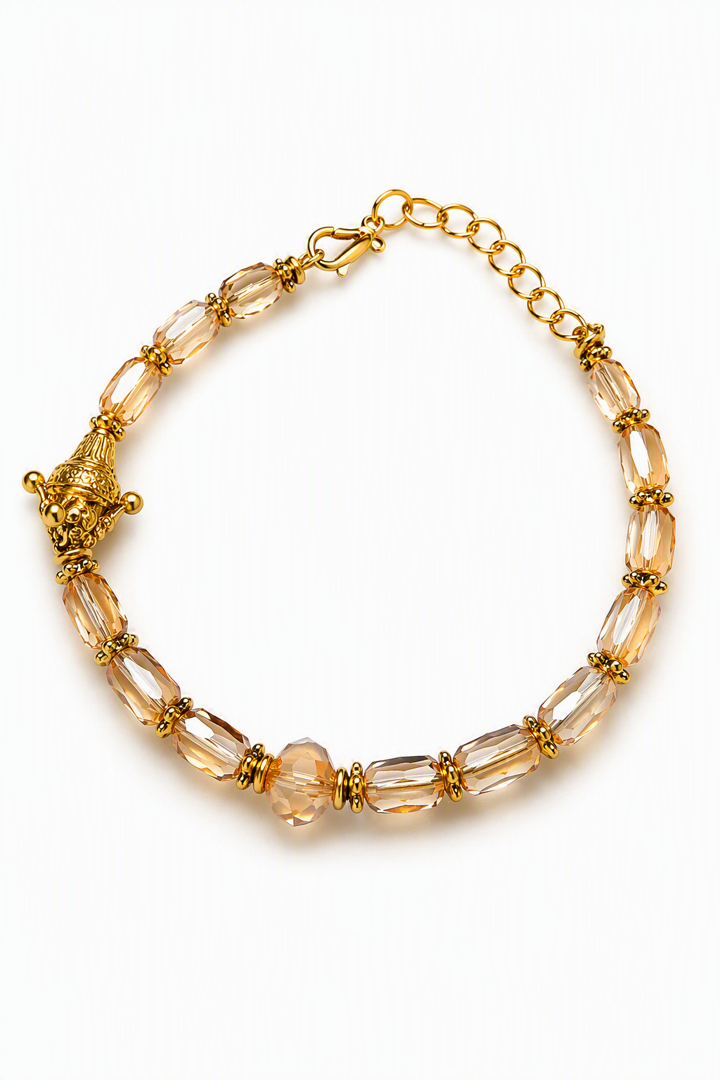 Champagne Crystal Bracelet Rakhi