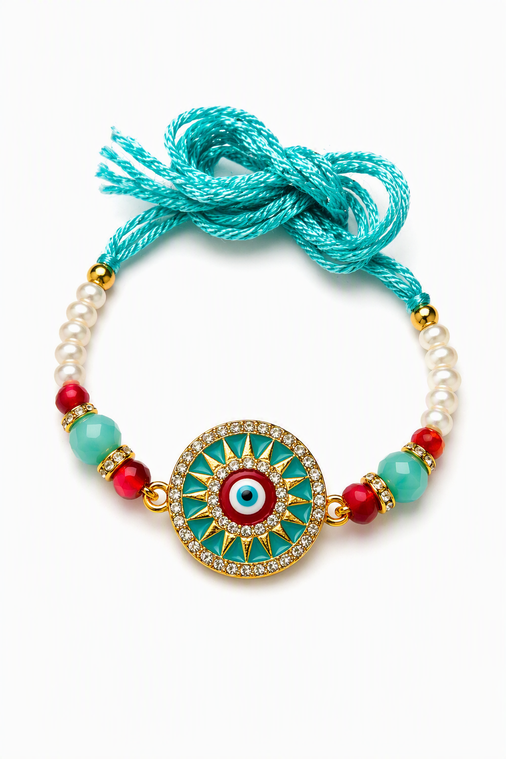 Turquoise Evil Eye Designer Rakhi