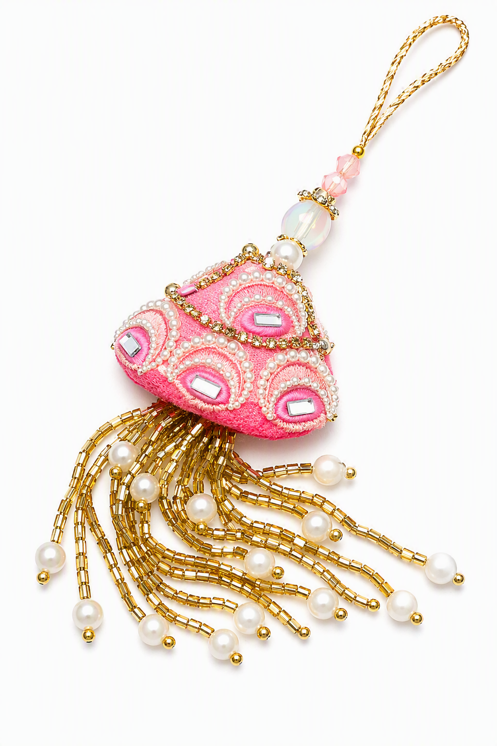 Pink Pearl Lumba Designer Rakhi
