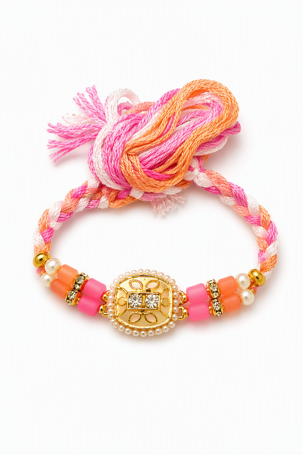 Pink Pearl Blossom Designer Rakhi