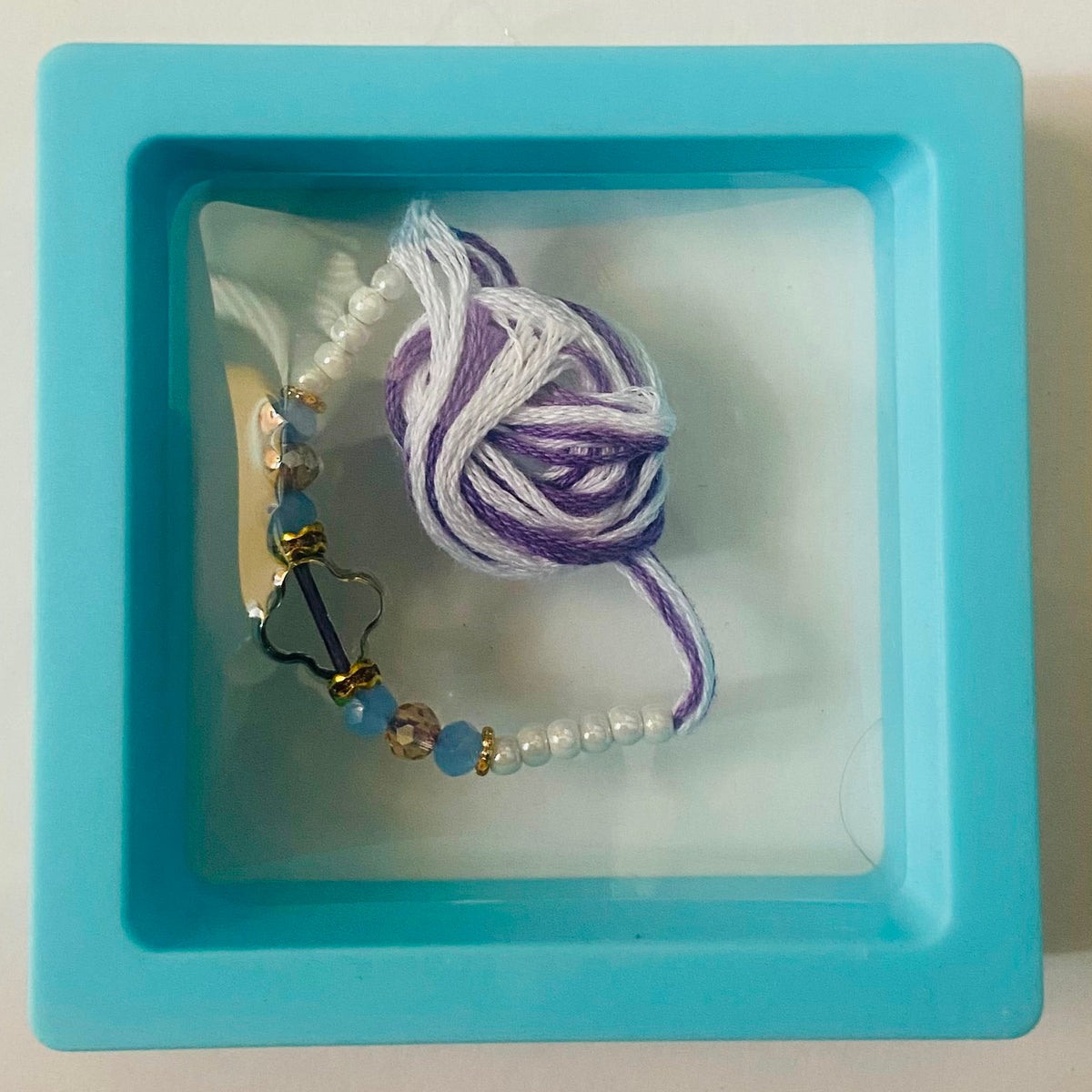 Lavender Butterfly Pearl Rakhi