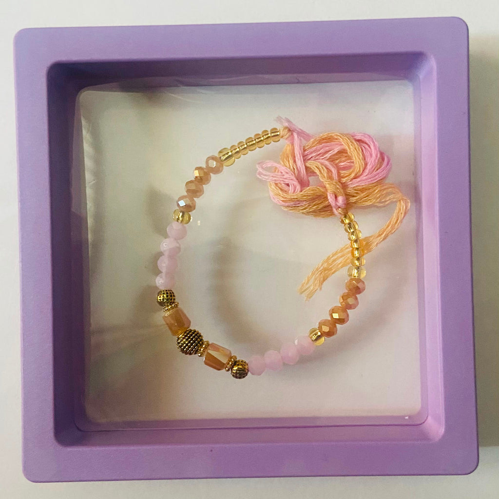 Peach Blush Beaded Rakhi