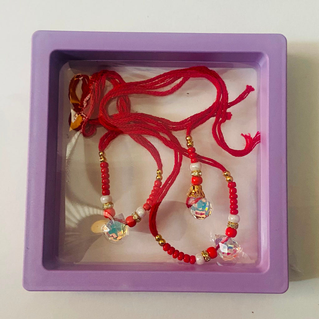 Ruby Crystal Kids Rakhi Set
