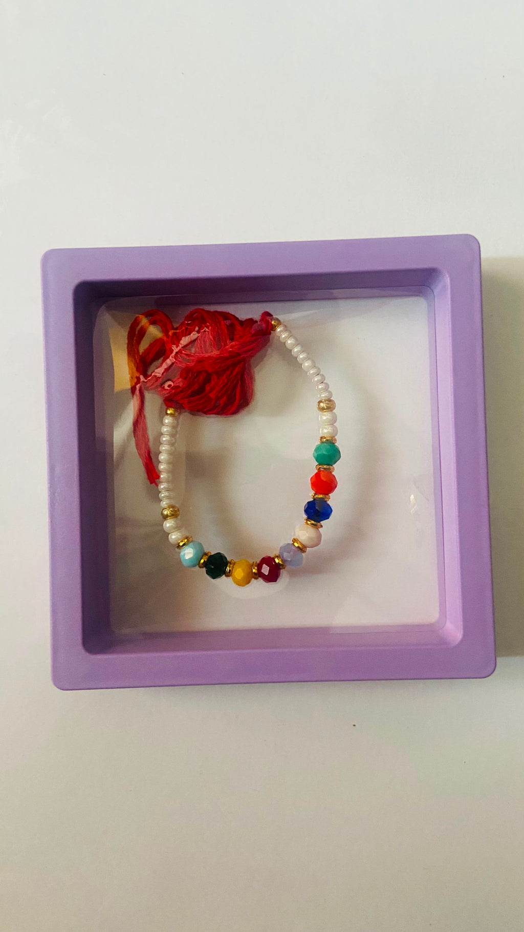 Rainbow Pearl Friendship Rakhi