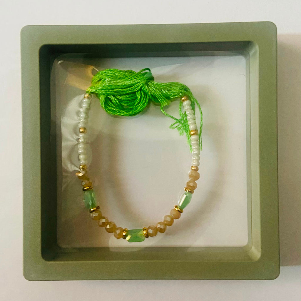 Green Pearl Crystal Beads Rakhi