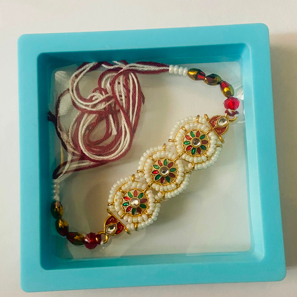 Royal Floral Pearl Designer Rakhi