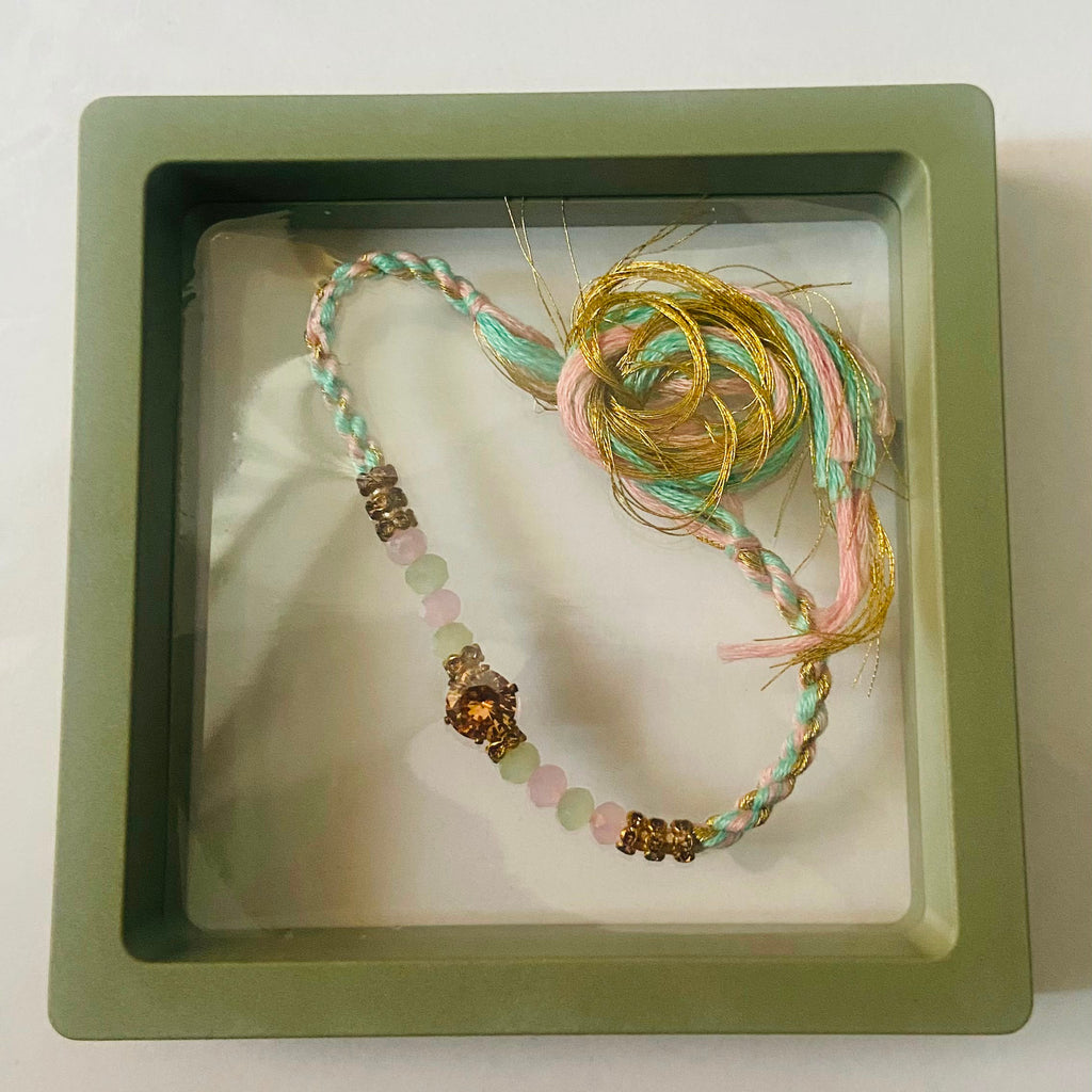Pastel Luxe Crystal Rakhi