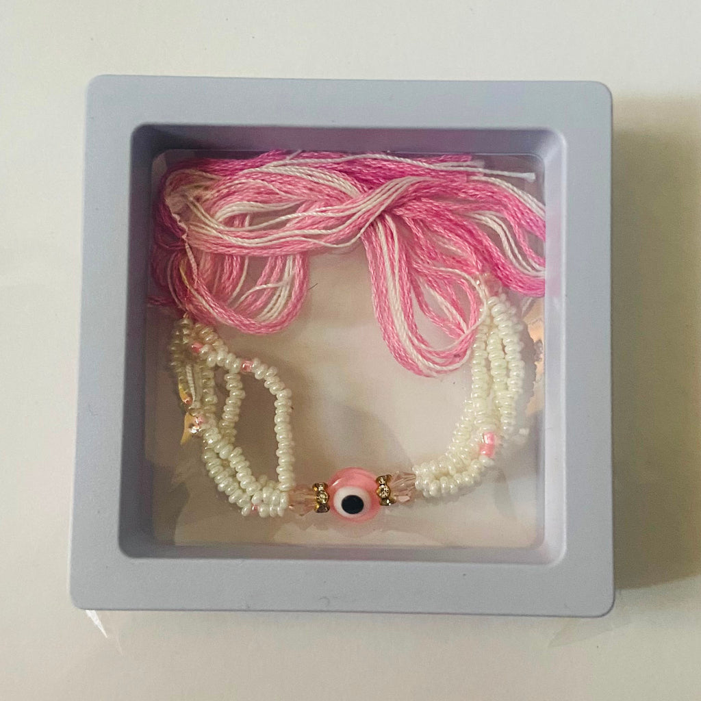 Pink Evil Eye Pearl Rakhi