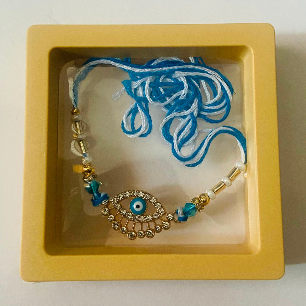 Blue Evil Eye Crystal Rakhi