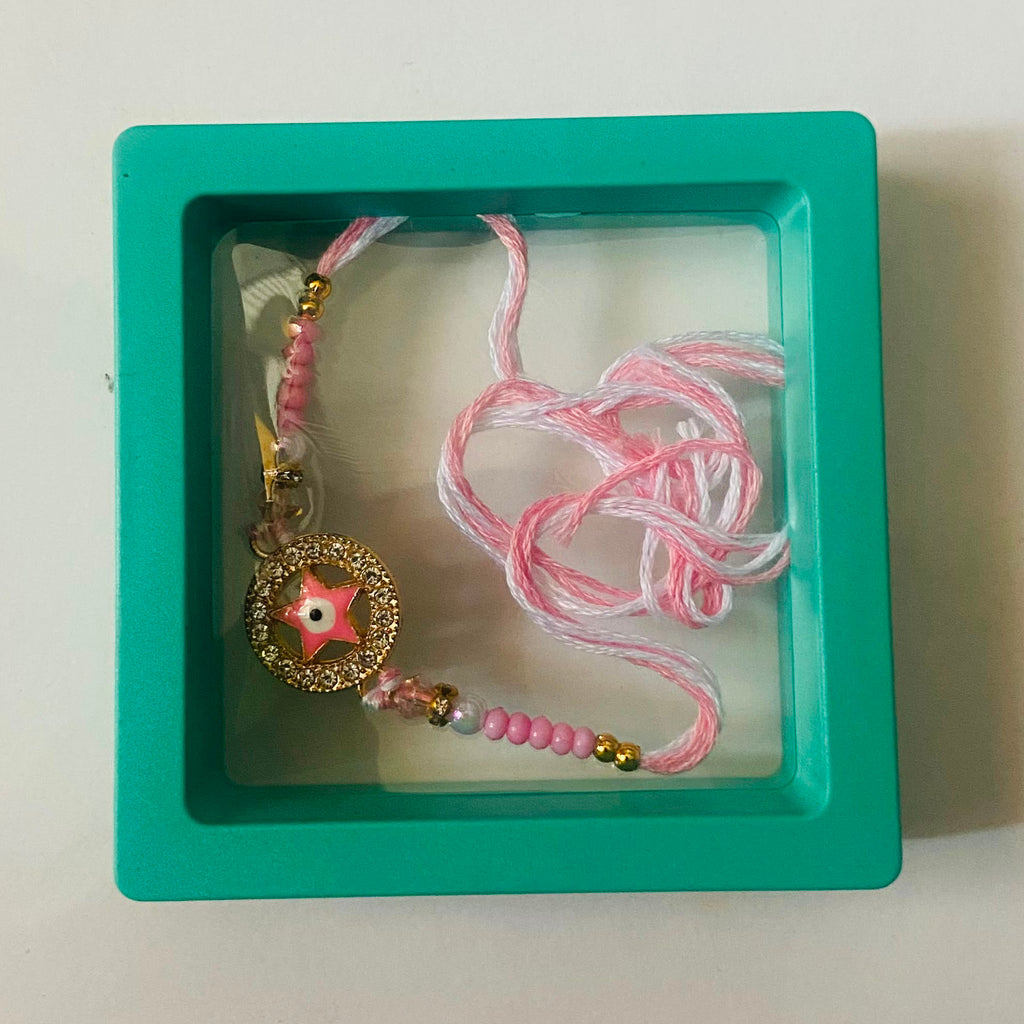 Pink Star Evil Eye Designer Rakhi
