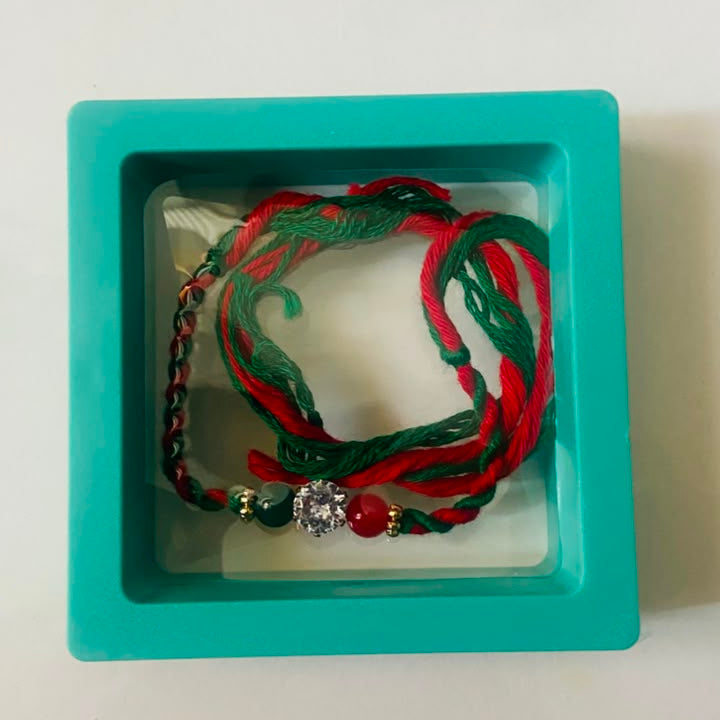 Emerald Ruby Crystal Rakhi