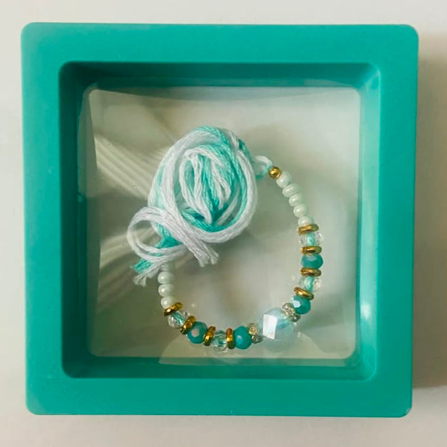 Aqua Pearl Crystal Rakhi