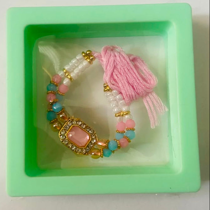 Pastel Princess Crystal Rakhi