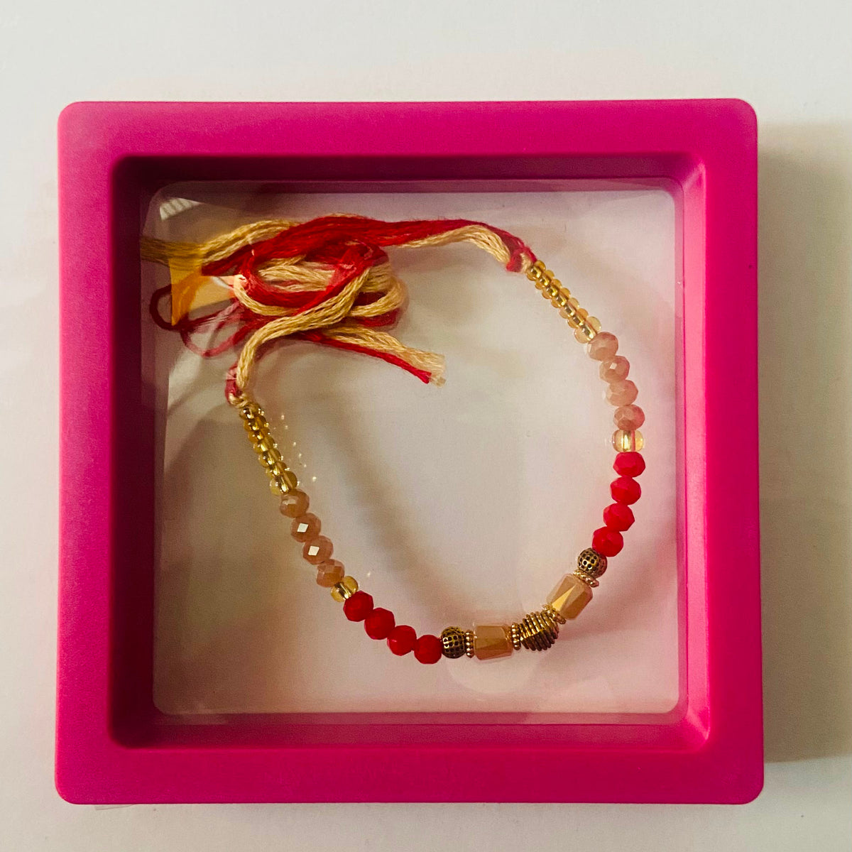 Ruby Blush Crystal Rakhi