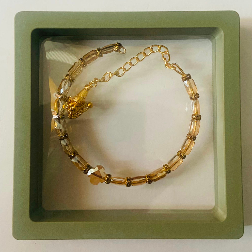 Champagne Crystal Bracelet Rakhi
